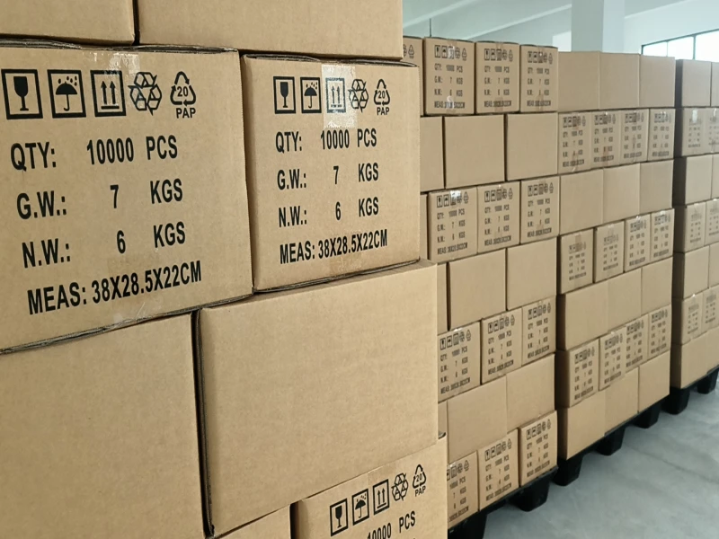 Mintel connector cartons prepared in the warehouse for shipment