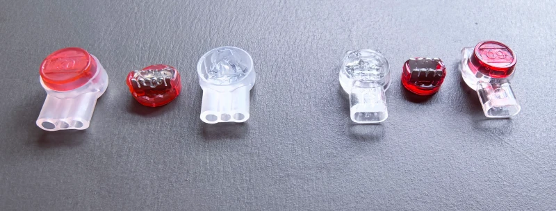 UR and UR2 open cap comparison showing internal gel and IDC blade