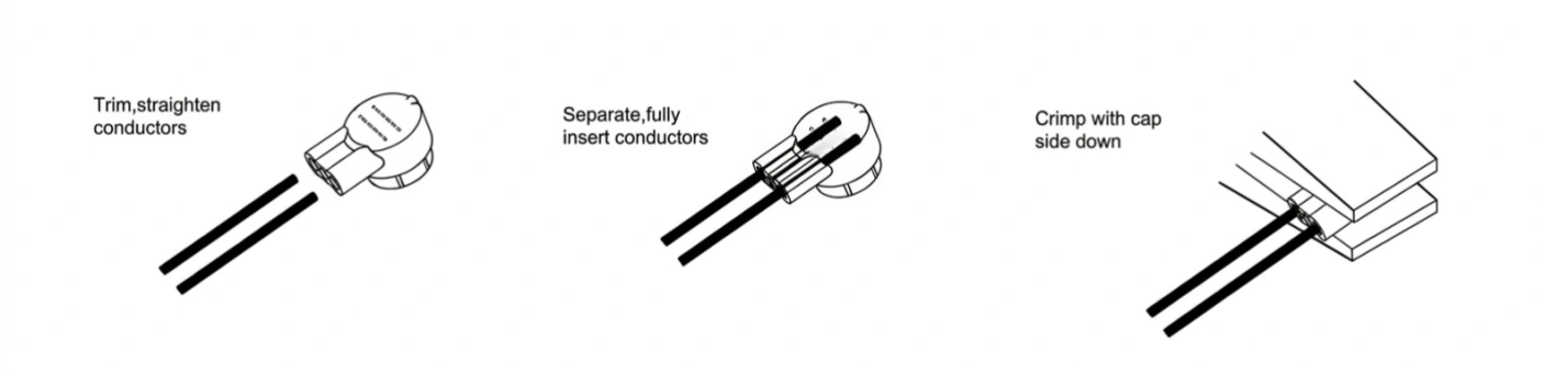 UR red jelly crimp connector 2-wire installation guide