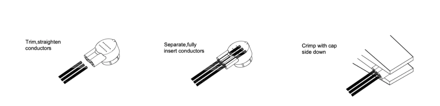 UR red jelly crimp connector 3-wire installation guide