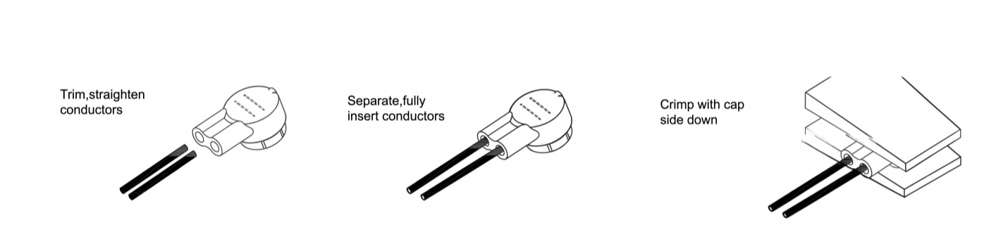 UY and UY2 yellow jelly crimp connector 2-wire installation guide