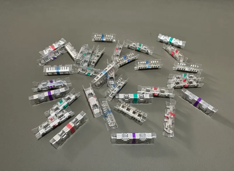 Color-coded Picabond-style connector range from Mintel